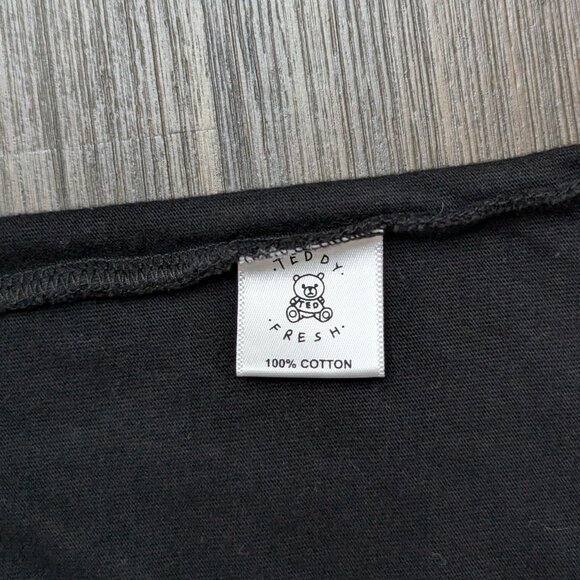 Teddy Fresh | Women's Small Black Tee with Multicolor Teddy Bears | 100% Cotton - Picture 4 of 5